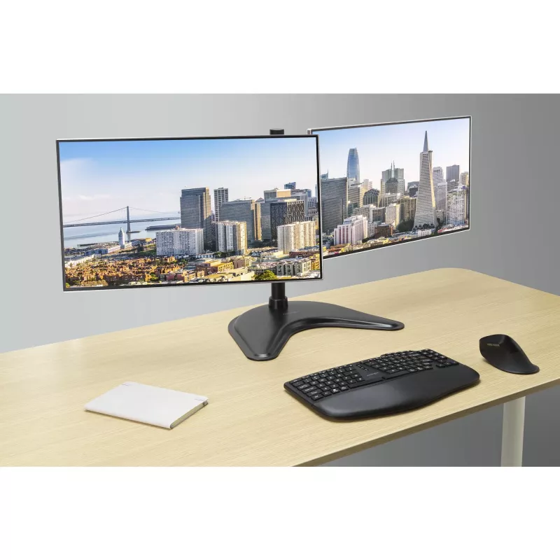 Kensington SmartFit Ergo laisvai pastatomas dviejų monitorių stovas, laisvai pastatomas, 20 kg, 68,6 cm (27 col.), 100 x 100 mm, aukščio reguliavimas, juodas