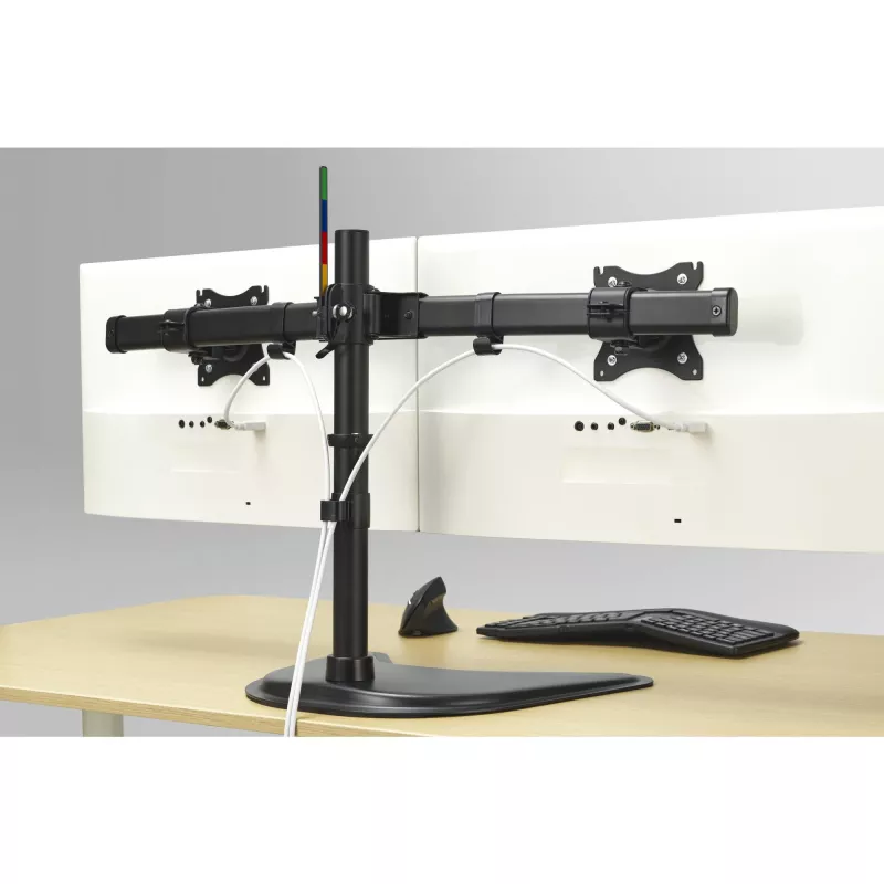 Kensington SmartFit Ergo laisvai pastatomas dviejų monitorių stovas, laisvai pastatomas, 20 kg, 68,6 cm (27 col.), 100 x 100 mm, aukščio reguliavimas, juodas