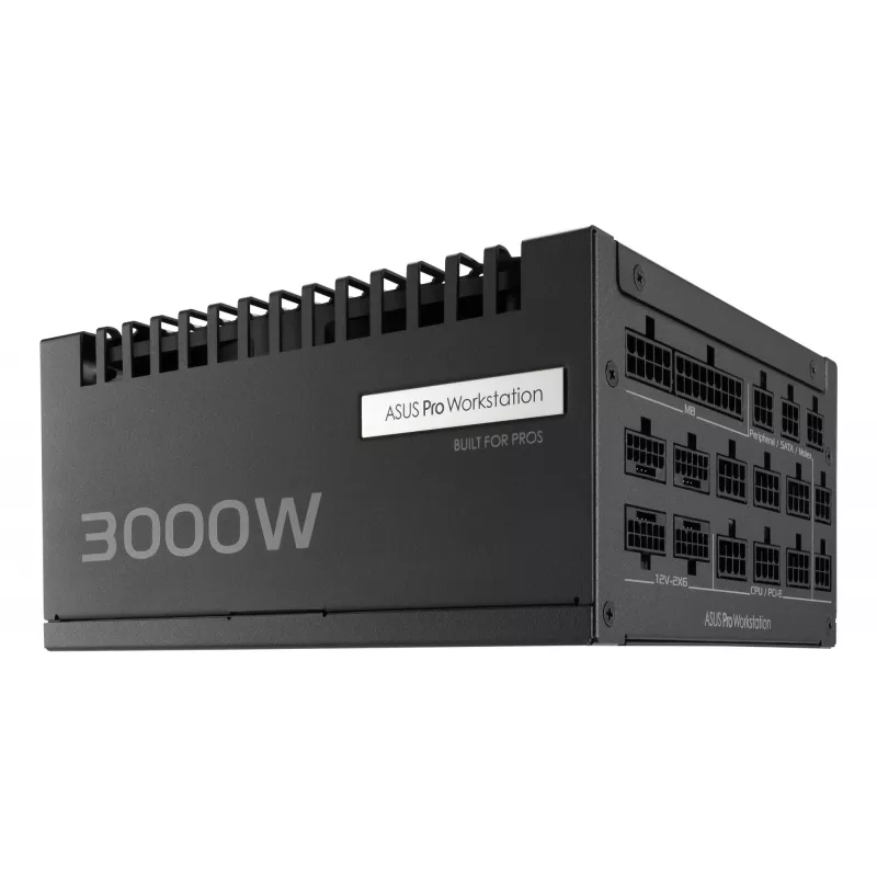 Maitinimo blokas ASUS Pro WS 3000 W ATX 3.1 80 PLUS Platinum pilnai modulinis, 20+4 pin, 4×16-pin PCIe, 12×SATA, juodas