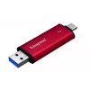 Išorinis SSD Kingston 1TB Dvigubas USB-A/USB-C Nešiojamasis SSD — USB 3.2 Gen 2, Skaitymo greitis 1050 MB/s, Rašymo greitis 950 MB/s, Juoda/Raudona