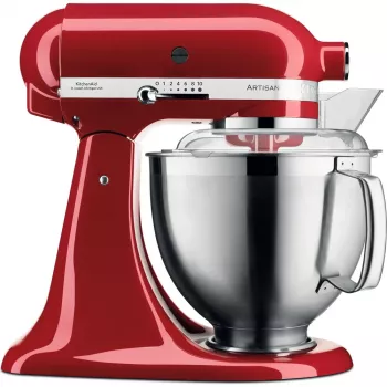 Virtuvinis kombainas KITCHENAID Artisan 5KSM185PS, 4,8 L nerūdijančio plieno dubuo, 300 W, 10 greičių, raudonas