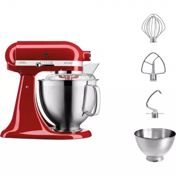 Virtuvinis kombainas KITCHENAID Artisan 5KSM185PS, 4,8 L nerūdijančio plieno dubuo, 300 W, 10 greičių, raudonas