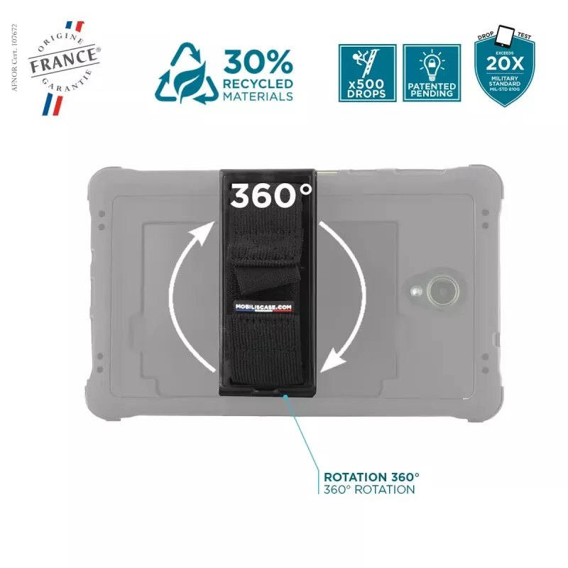 Dėklas Mobilis Galaxy Tab Active5 8'' Dangtis 360° Besisukantis Rankos Dirželis Atraminė Kojelė