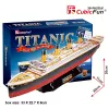 3D dėlionė Cubicfun Titanic Big T4011H — 1024 dalys, mastelinis laivo modelis