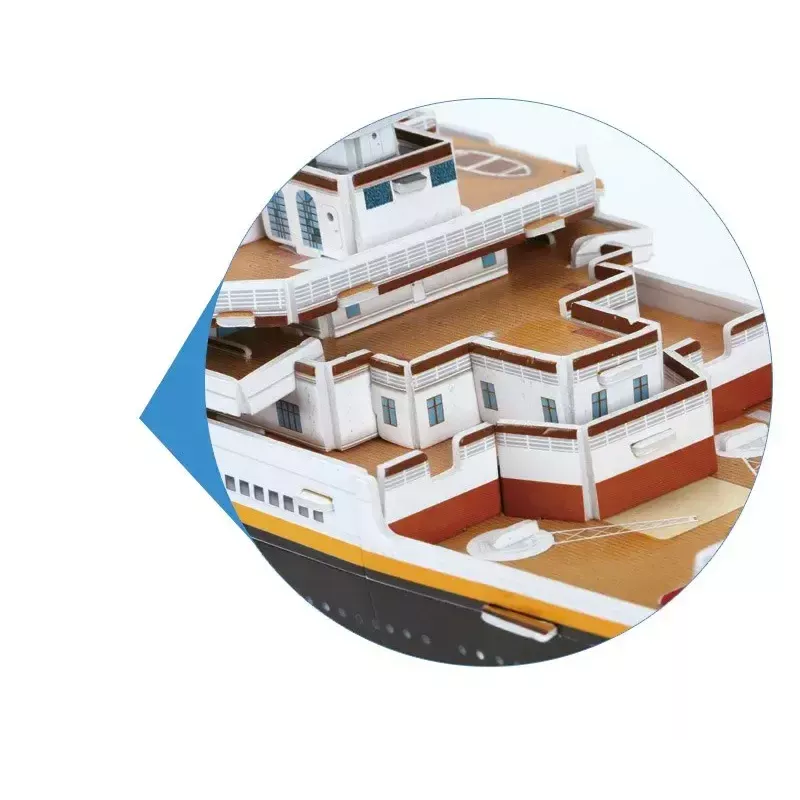 3D dėlionė Cubicfun Titanic Big T4011H — 1024 dalys, mastelinis laivo modelis