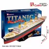 3D dėlionė Cubicfun Titanic Big T4011H — 1024 dalys, mastelinis laivo modelis