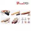 3D dėlionė Cubicfun Titanic Big T4011H — 1024 dalys, mastelinis laivo modelis