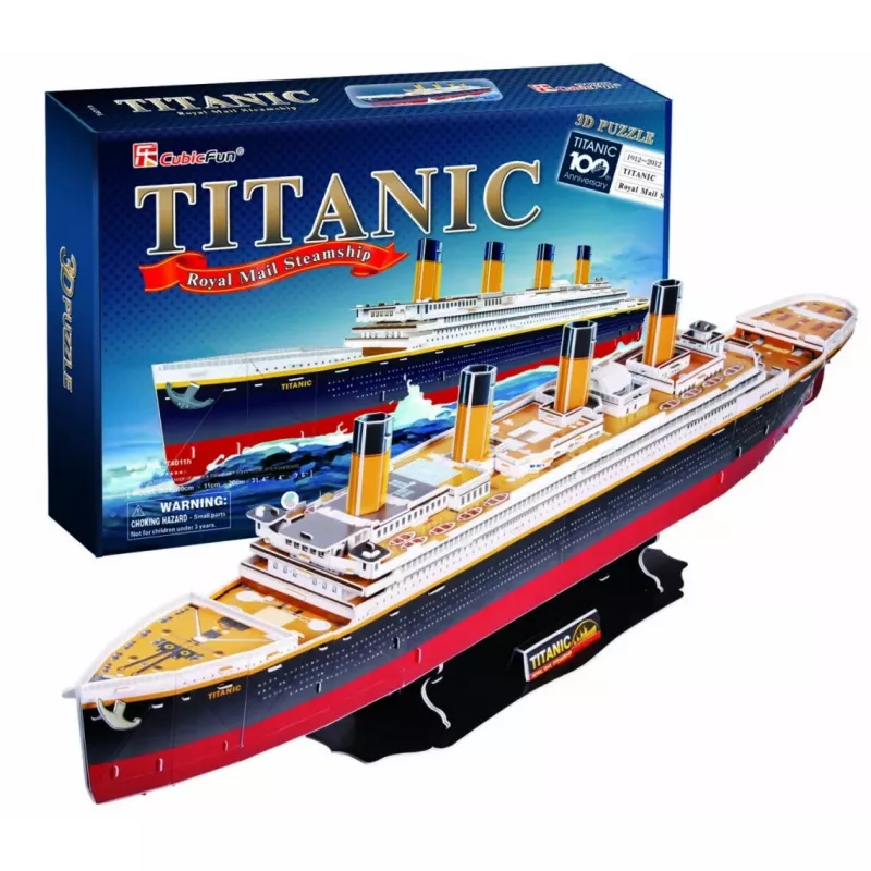 3D dėlionė Cubicfun Titanic Big T4011H — 1024 dalys, mastelinis laivo modelis