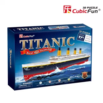 3D dėlionė Cubicfun Titanic Big T4011H — 1024 dalys, mastelinis laivo modelis