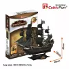 3D dėlionė CubicFun piratų laivas 'Queen Anne's Revenge' modelis T4005H, kartoninis surinkimas