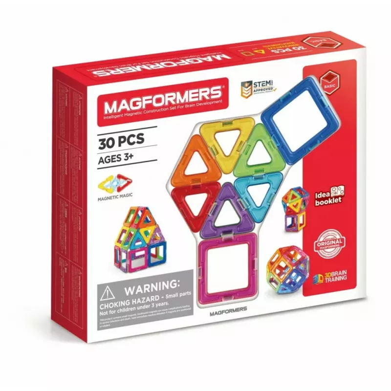 „Magformers“ magnetiniai blokeliai, pagrindinis rinkinys, 30 vnt.