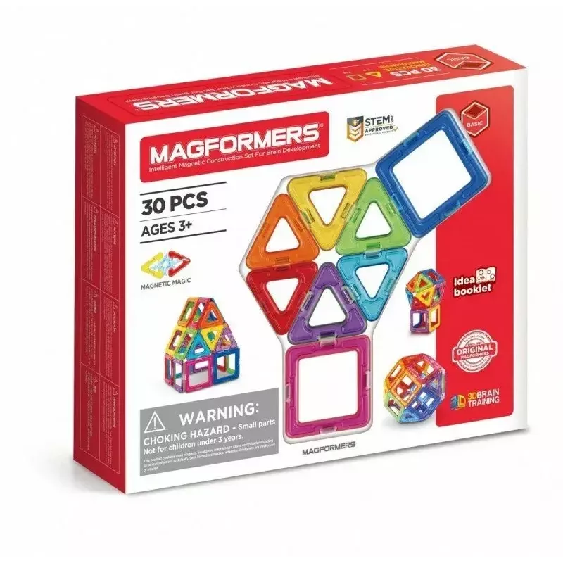„Magformers“ magnetiniai blokeliai, pagrindinis rinkinys, 30 vnt.