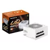 Maitinimo blokas GIGABYTE UD850GM PG5 V2 ICE — 850 W, PCIe Gen 5.1, 80 PLUS Gold, visiškai modulinis, 120 mm ventiliatorius, ATX 3.1, UK kištukas, baltas