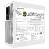 Maitinimo blokas GIGABYTE UD850GM PG5 V2 ICE — 850 W, PCIe Gen 5.1, 80 PLUS Gold, visiškai modulinis, 120 mm ventiliatorius, ATX 3.1, UK kištukas, baltas