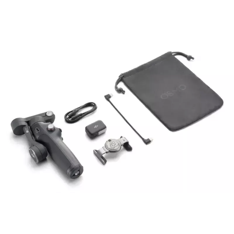 Išmaniojo telefono kameros stabilizatorius DJI Osmo Mobile 8 — juodas, maks. apkrova 0,3 kg, 3350 mAh baterija, 10 val. veikimo laikas