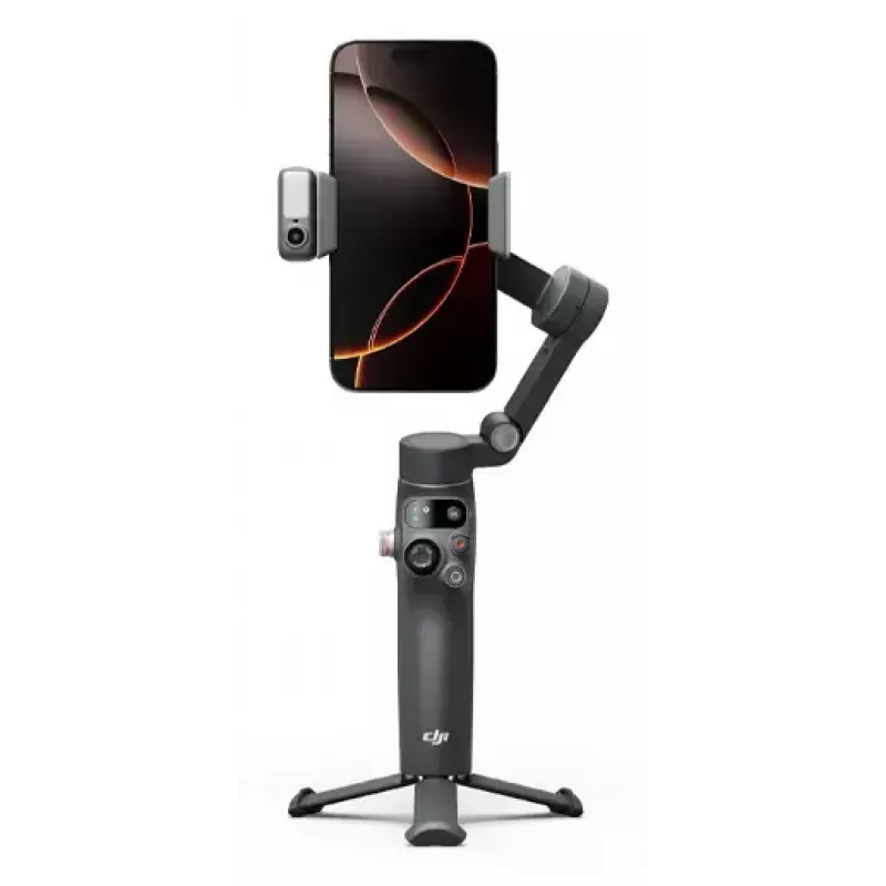 Išmaniojo telefono kameros stabilizatorius DJI Osmo Mobile 8 — juodas, maks. apkrova 0,3 kg, 3350 mAh baterija, 10 val. veikimo laikas