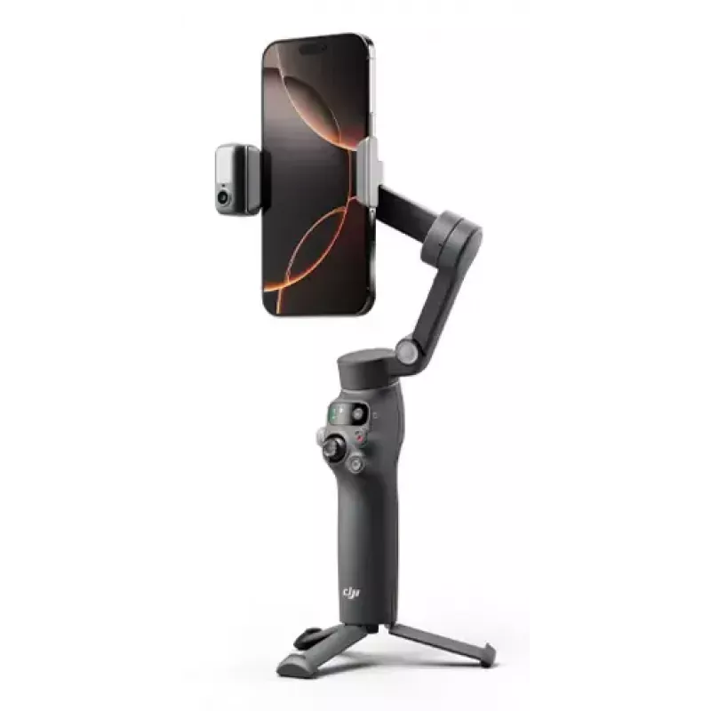 Išmaniojo telefono kameros stabilizatorius DJI Osmo Mobile 8 — juodas, maks. apkrova 0,3 kg, 3350 mAh baterija, 10 val. veikimo laikas