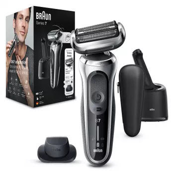 Elektrinė folijos skutimosi mašinėlė Braun Series 7 71-S7200c Juoda Sidabrinė Ličio jonų 50 min.