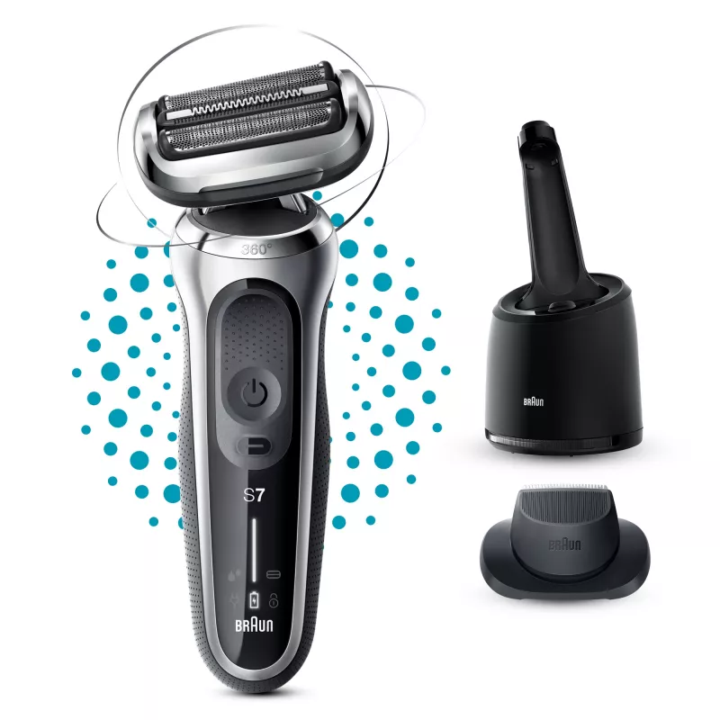 Elektrinė folijos skutimosi mašinėlė Braun Series 7 71-S7200c Juoda Sidabrinė Ličio jonų 50 min.