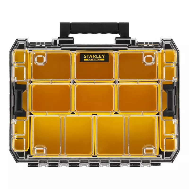 Įrankių dėžė STANLEY FMST82967-1, metalas ir polikarbonatas, 337×440×119 mm, juoda/permatoma/geltona