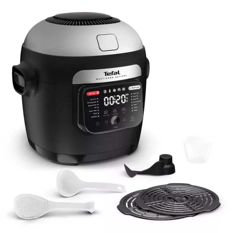 Multicooker Tefal Multicook Actifry MY741CF0, 6 L, 1334 W, nerūdijantis plienas/juoda