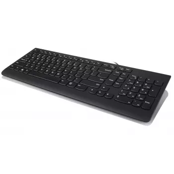 Laidinės klaviatūros ir pelės rinkinys Lenovo 300 — pilno dydžio QWERTY US English, USB, juodas, 1,8 m kabelis, pelė 1600 DPI