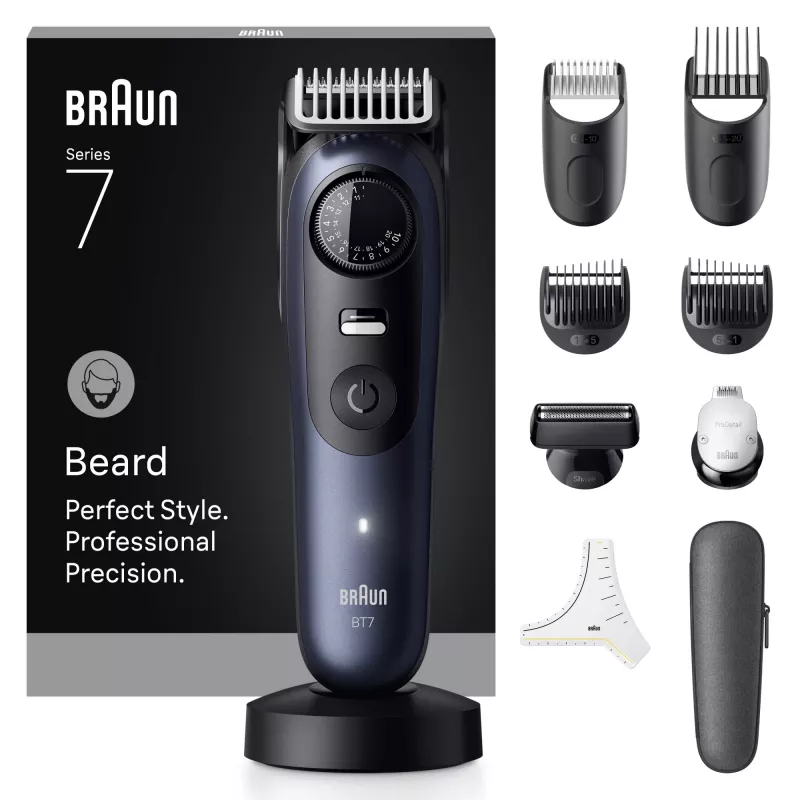 Barzdaskutė Braun BeardTrimmer 7 BT7540 0,5–20 mm Baterija Juoda Mėlyna