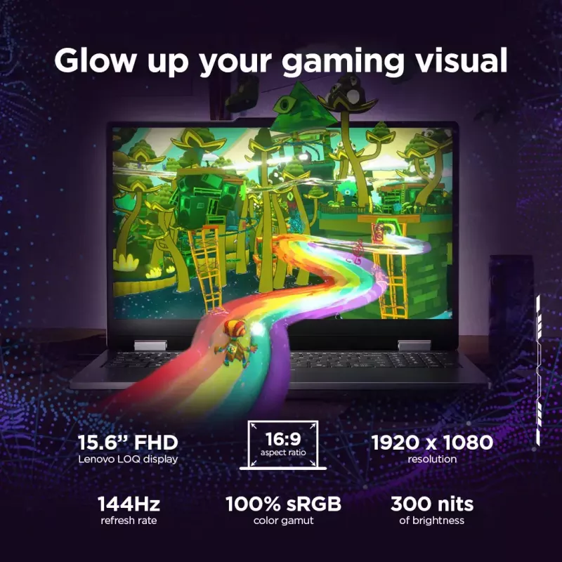 Nešiojamasis kompiuteris Lenovo LOQ 15IRX10 — 15,6 col. FHD IPS, nesiblaškantis ekranas, Intel Core i5‑13450HX, 16 GB DDR5, 1 TB SSD, NVIDIA GeForce RTX 5060 8 GB, Windows 11 Home