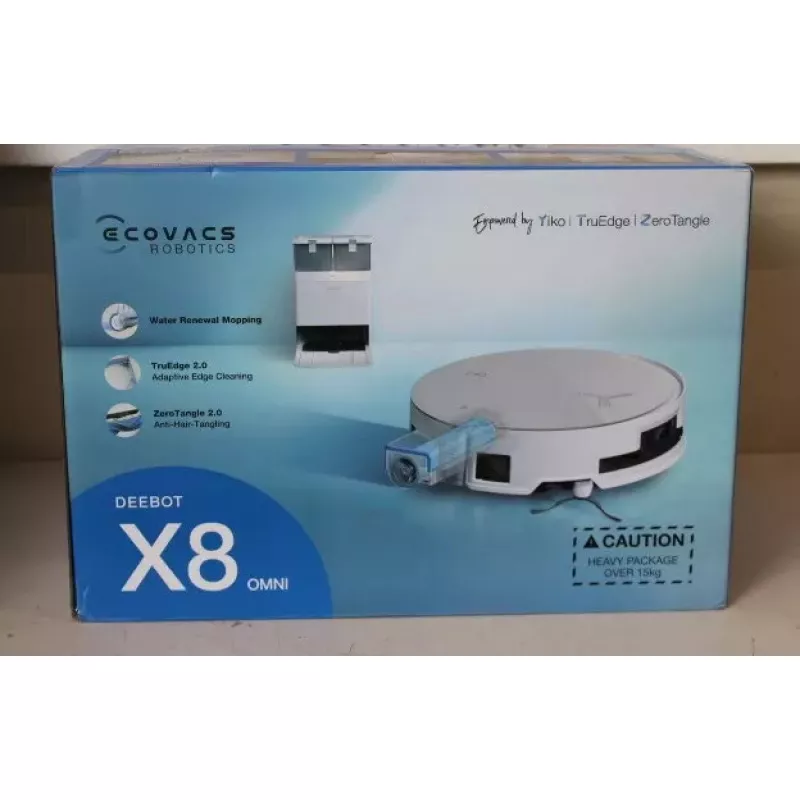 Robotinis dulkių siurblys Ecovacs DEEBOT X8 OMNI (PAŽEISTA PAKUOTĖ, NAUDOTAS, NEŠVARUS, ĮBRĖŽIMAI)