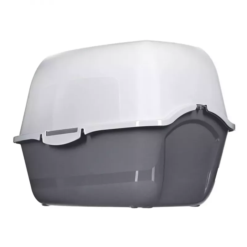 Kačių tualetas DIAMENTIQ BAYA šviesiai pilkas/tamsiai pilkas 55,5×40×38,7 cm, plastikinis, reversinis durelės
