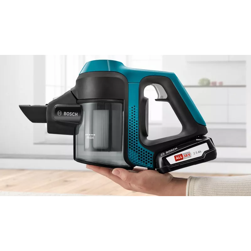 Bosch Serie 6 BBS611LAG belaidis dulkių siurblys / elektrinė šluota 2-in-1 belaidis dulkių siurblys Baterija Sausas Be maišelio 0,3 L Mėlyna 2,5 Ah