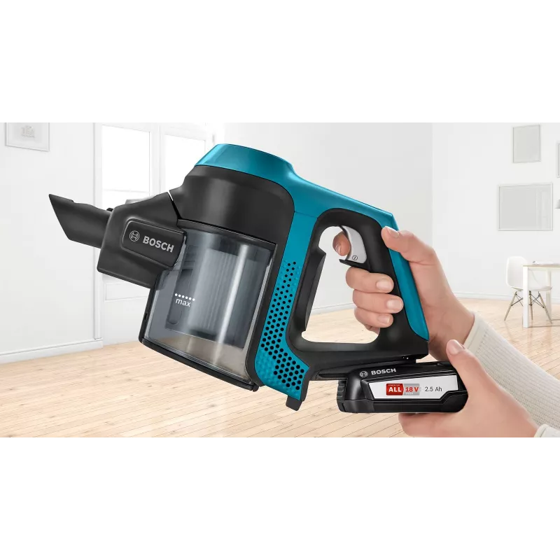 Bosch Serie 6 BBS611LAG belaidis dulkių siurblys / elektrinė šluota 2-in-1 belaidis dulkių siurblys Baterija Sausas Be maišelio 0,3 L Mėlyna 2,5 Ah