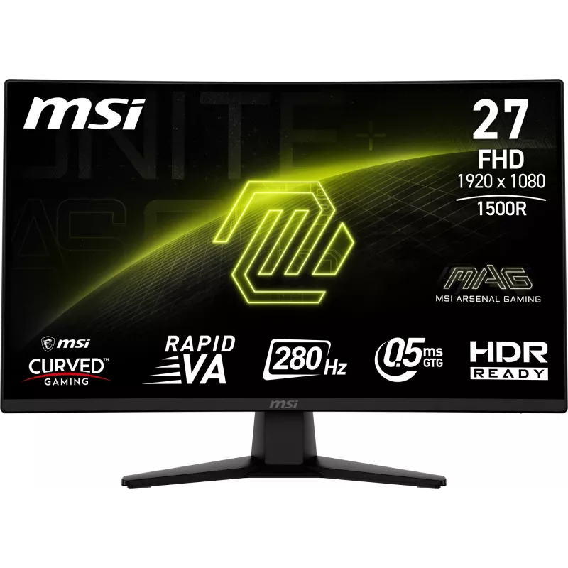MSI MAG 274CXF kompiuterio monitorius 68.6 cm (27 col.) 1920 x 1080 pikselių Full HD juodas