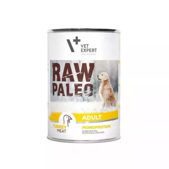 Šlapias šunų maistas VETEXPERT RAW PALEO Adult Monoprotein Turkey 400 g, be glitimo ir sojos, grūdų netoleravimui