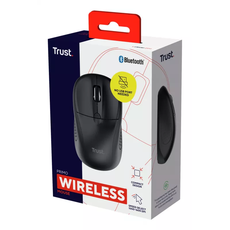 Trust Primo pelė kelionėms Abiem rankoms tinkama Bluetooth optinė 1600 DPI