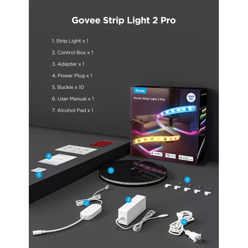 Universali LED juostelė Govee Light 2 Pro 5000 mm 300 lempučių