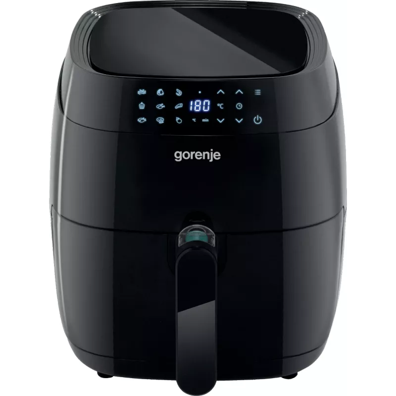 Karšto oro gruzdintuvė Gorenje AF1409DB — 3,2 l talpa, 1400 W, LED ekranas, min. temp. 90 °C, juoda
