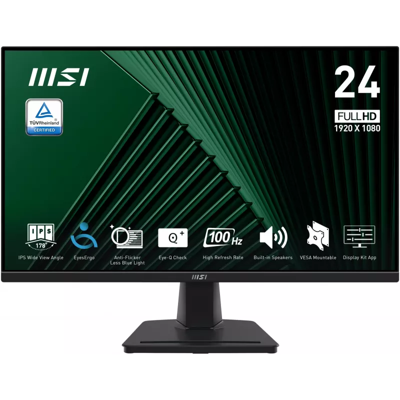 LCD monitorius MSI Pro MP245G 23,8 colio Full HD (1920×1080), IPS, 4 ms, 300 cd/m², VESA, įmontuoti garsiakalbiai