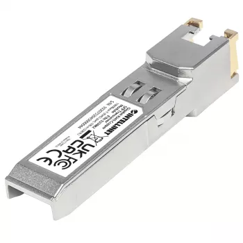 Intellinet siųstuvas-imtuvas Module Optical, Gigabit RJ45 Copper SFP, 1000Base-T (RJ45) prievadas, 100 m, atitinka MSA, atitikmuo Cisco GLC-T, Ethernet, Šviesolaidinis/Skaidulinis, Trejų metų garantija