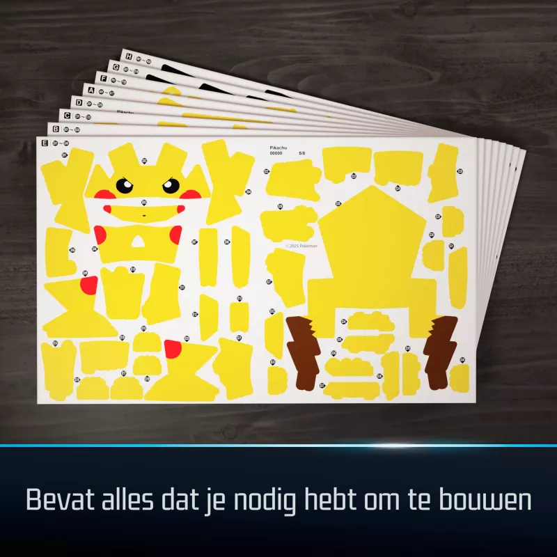4D Build , Pokémon Pikachu 3D modelio rinkinys, Pokémon figūrėlė, Kanto pirmųjų partnerių kolekcija, stalo dekoras, 201 detalė, nuo 12 metų