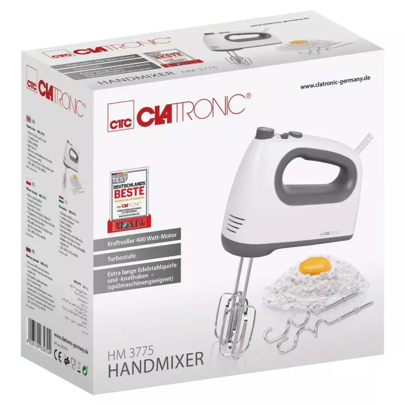 Rankinis plaktuvas Clatronic HM 3775 pilkas baltas