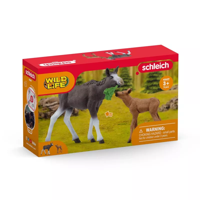 Figūrėlių rinkinys Schleich WILD LIFE Briedžių šeima — tikroviškos gyvūnų figūrėlės, 3+ metų, įvairiaspalvis