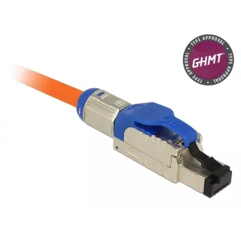 Laidinė jungtis RJ-45 DeLOCK 86487 mėlyna sidabrinė