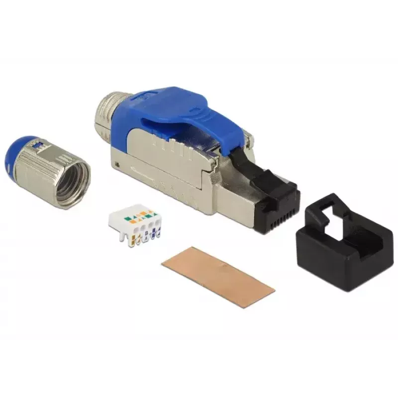 Laidinė jungtis RJ-45 DeLOCK 86487 mėlyna sidabrinė