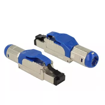 Laidinė jungtis RJ-45 DeLOCK 86487 mėlyna sidabrinė