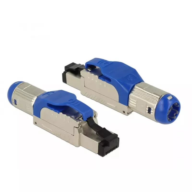 Laidinė jungtis RJ-45 DeLOCK 86487 mėlyna sidabrinė