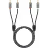Garso kabelis WENTRONIC Goobay 65292 — 2×RCA kištukai į 2×RCA kištukus, 1 m, varis, auksuoti kontaktai, magnetinis ekranavimas