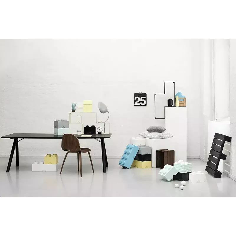 room copenhagen LEGO Storage Brick 4 pilka dėžutė RC40031740, sudedamas žaislų ir daiktų laikymo konteineris