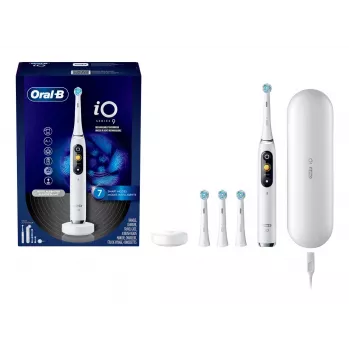 Elektrinis dantų šepetėlis Oral‑B iO Series 9 Luxe Edition — baltas alabastras
