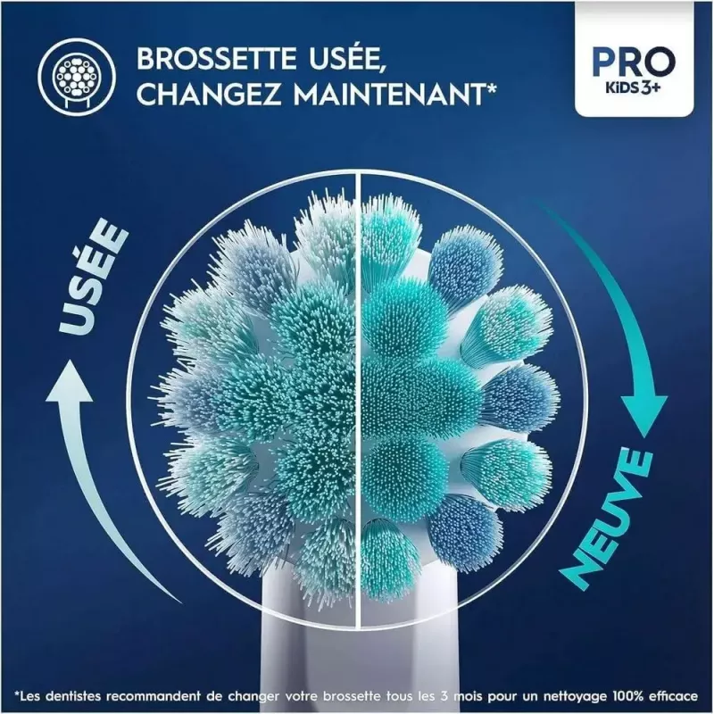 Oral-B Kids Pro Kids3+ 4 vnt. Daugiaspalvis, Baltas